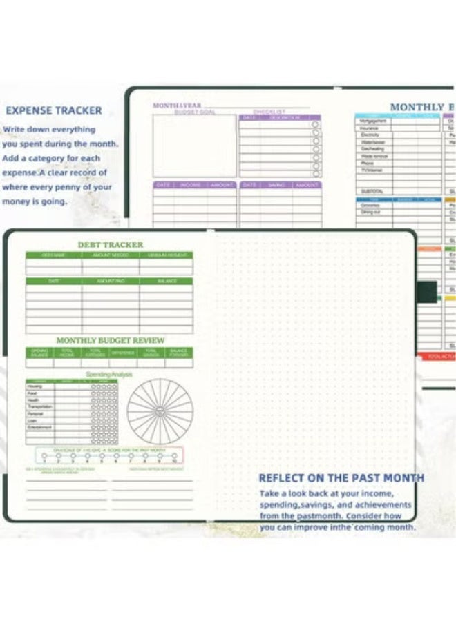 fantasize Budget Planner, Daily/Weekly/Monthly Expense Tracker Notebook, Finance Planner and Accounts Book, Faux Leather Hardcover Financial Organizer, A5 Undated Bill Organizer with Pen Pocket (Blue) - Image 5